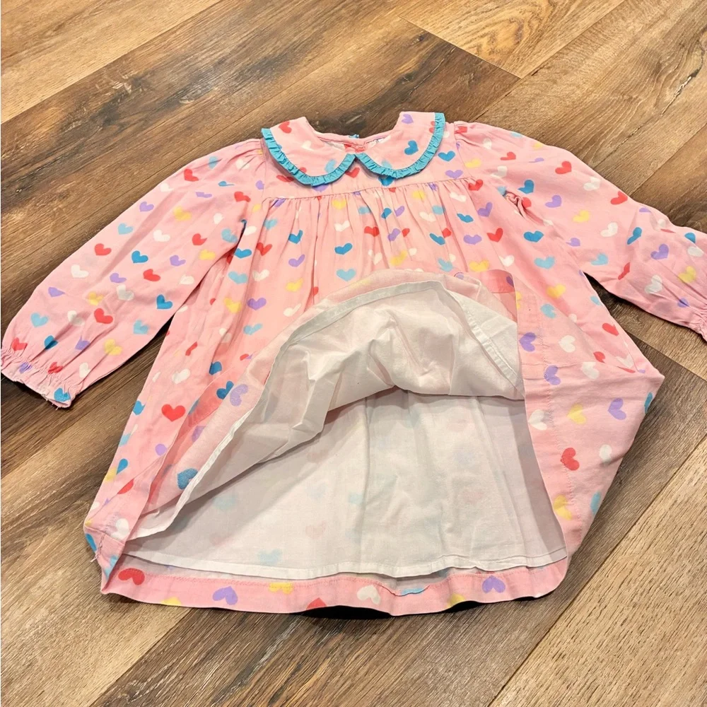 Posh Pickle Company Colorful Heart Dress Collar Valentines Spring Summer 3T - Picture 5 of 12